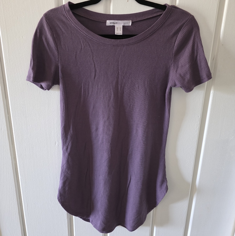 Fitted Purple Short Sleeve T-Shirt
